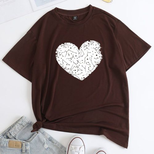T-shirt à imprimé cœur - SHEIN - Modalova