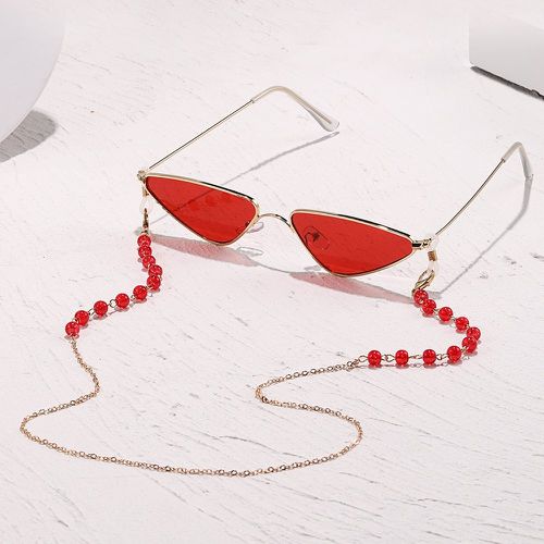 Lunettes de soleil yeux de chat & Chaîne de lunettes - SHEIN - Modalova