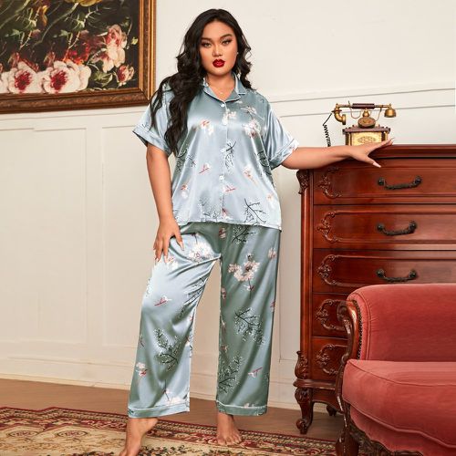 Ensemble de pyjama en satin fleuri - SHEIN - Modalova