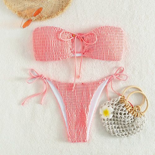 Bikini froncé à perles - SHEIN - Modalova