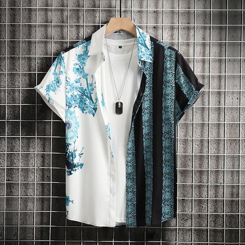 Chemise à rayures & à imprimé floral (sans t-shirt) - SHEIN - Modalova