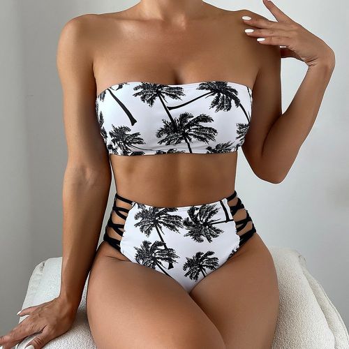 Bikini aléatoire à imprimé tropical croisé - SHEIN - Modalova