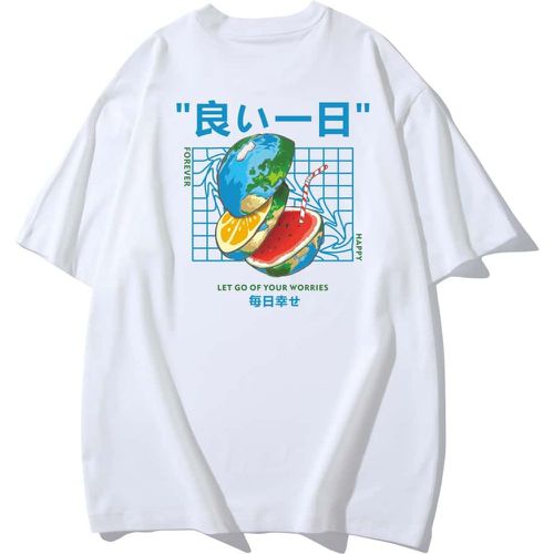 T-shirt pastèque & lettre japonaise - SHEIN - Modalova