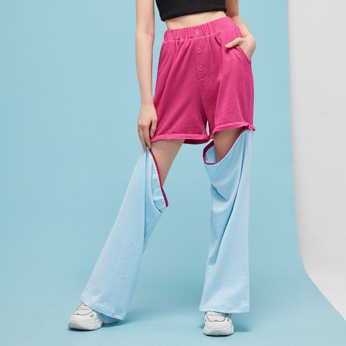 Pantalon de survêtement taille haute bicolore amovible - SHEIN - Modalova