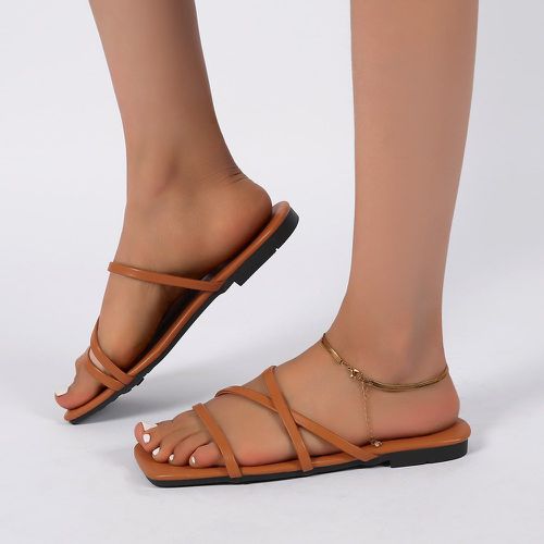 Sandales plates minimaliste bride croisée - SHEIN - Modalova