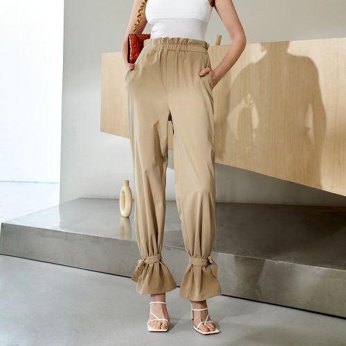 Pantalon à taille froncée à nœud - SHEIN - Modalova