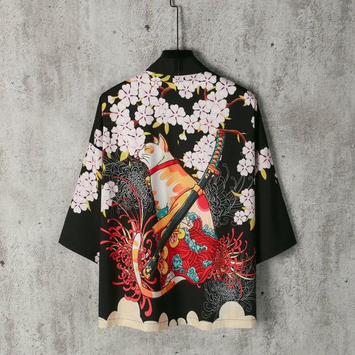 Pièce Kimono floral et dessin animé - SHEIN - Modalova