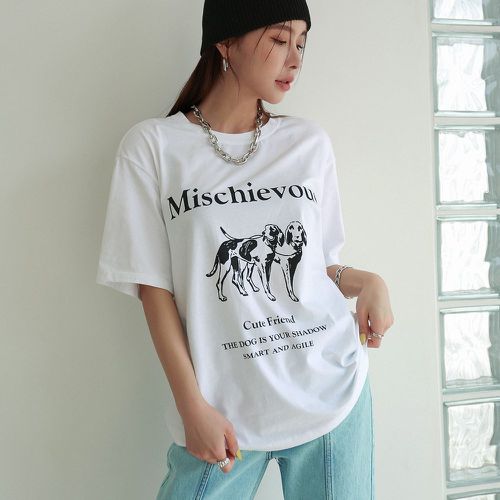 T-shirt chien & à imprimé slogan - SHEIN - Modalova