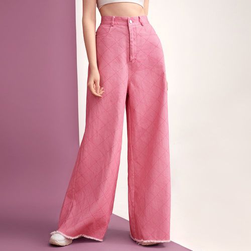 Pantalon ample taille haute à imprimé géométrique - SHEIN - Modalova