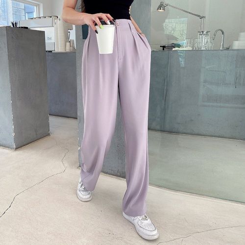Pantalon tailleur à poches à détail plié - SHEIN - Modalova