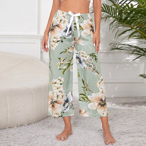 Pantalon à domicile à nœud à imprimé floral - SHEIN - Modalova