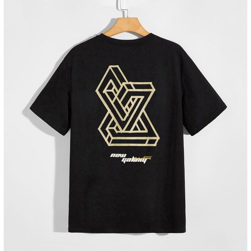 T-shirt géométrique et lettre - SHEIN - Modalova