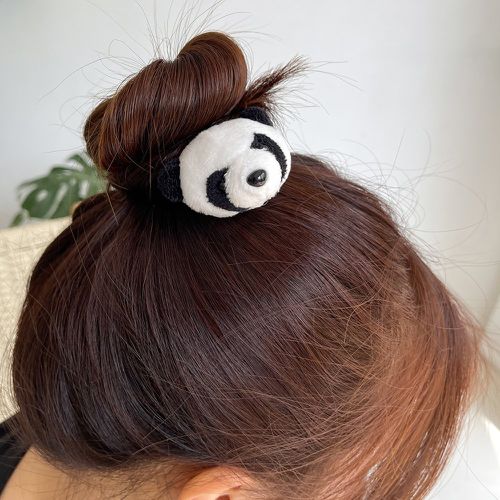 Élastique à cheveux en tissu duveteux à détail panda - SHEIN - Modalova