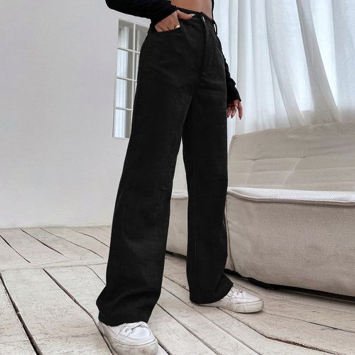 Pantalon ample taille haute en velours côtelé - SHEIN - Modalova