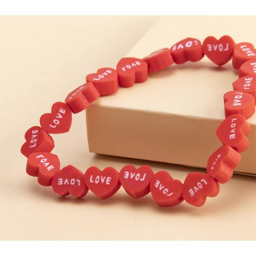 Bracelet à lettres perle à cœur - SHEIN - Modalova