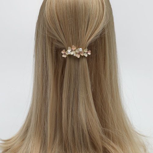 Pince à cheveux française à fausse perle à fleur - SHEIN - Modalova