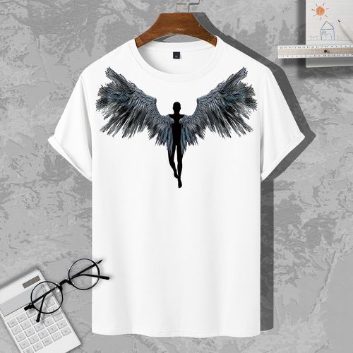 T-shirt figure & à imprimé aile - SHEIN - Modalova