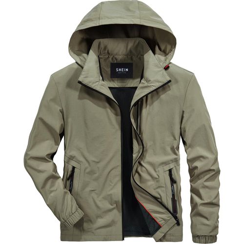Manteau à capuche à lettres zippé - SHEIN - Modalova