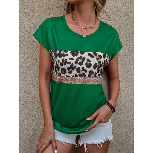 T-shirt à léopard à manches chauve-souris - SHEIN - Modalova