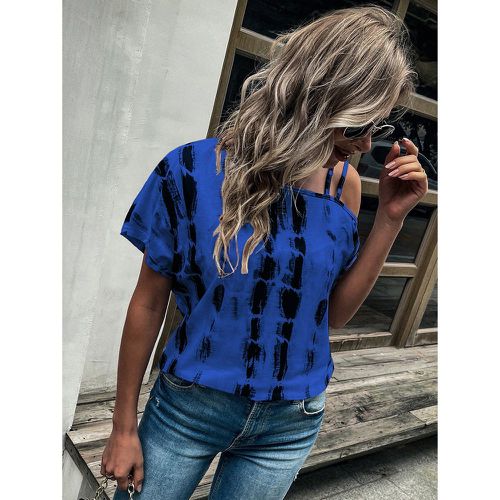 T-shirt tie dye à col asymétrique - SHEIN - Modalova
