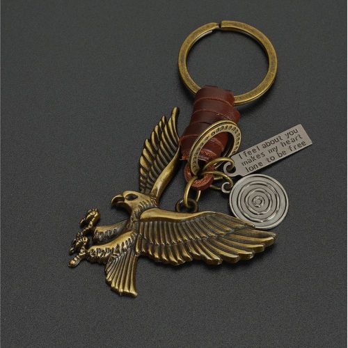 Porte-clés à breloque slogan géométrique et aigle - SHEIN - Modalova