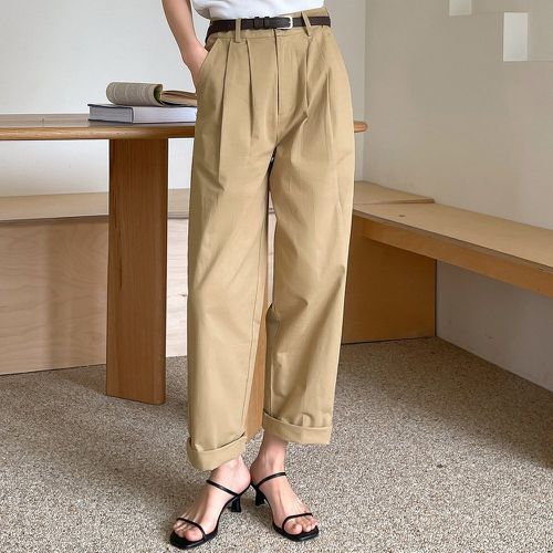 Pantalon à plis à poche (sans ceinture) - SHEIN - Modalova