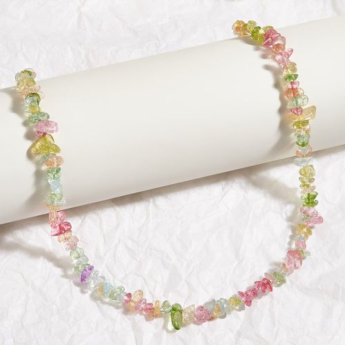 Collier à blocs de couleurs à perle à pierre - SHEIN - Modalova