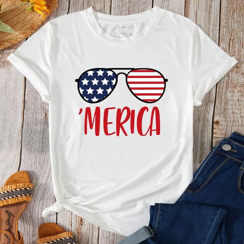 T-shirt américaine et à lettres - SHEIN - Modalova