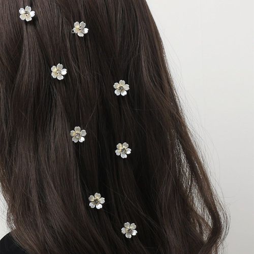 Pièces Anneau pour cheveux à strass & à fleur - SHEIN - Modalova