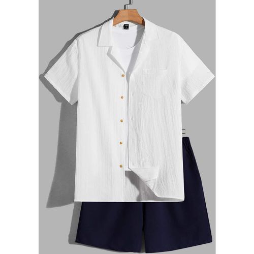 Chemise à patch à poche & Short à cordon(sans t-shirt) - SHEIN - Modalova