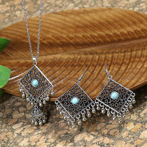 Collier avec pendentif perle à franges Jhumka & pendants d'oreilles - SHEIN - Modalova