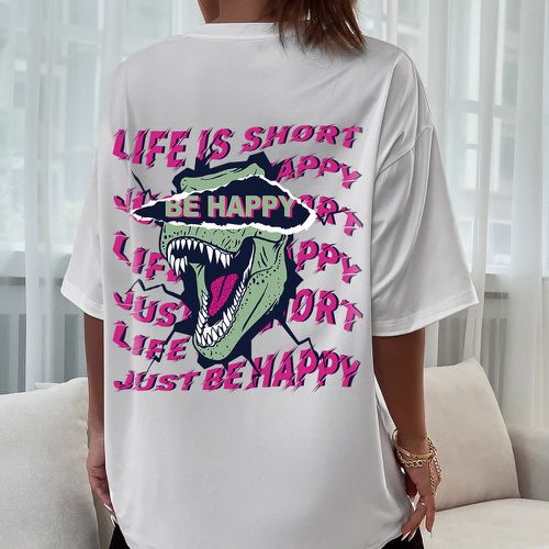 T-shirt dinosaure et slogan graphique - SHEIN - Modalova