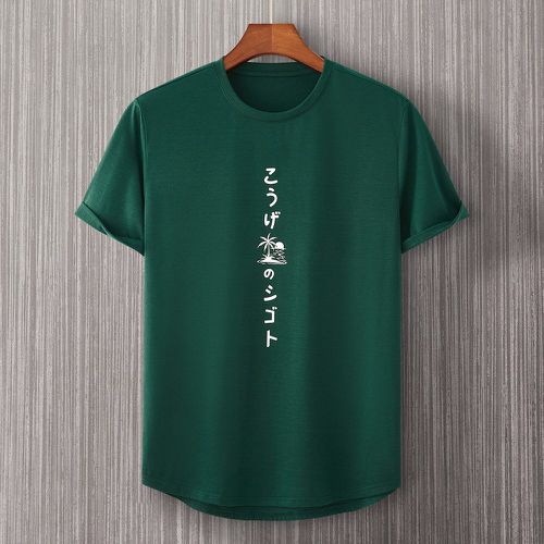 T-shirt palmier et lettre japonaise - SHEIN - Modalova