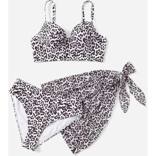 Bikini léopard push-up taille haute & jupe de plage - SHEIN - Modalova