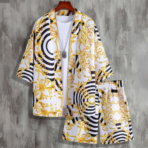 Aléatoire à imprimé baroque Kimono & Short (sans t-shirt) - SHEIN - Modalova