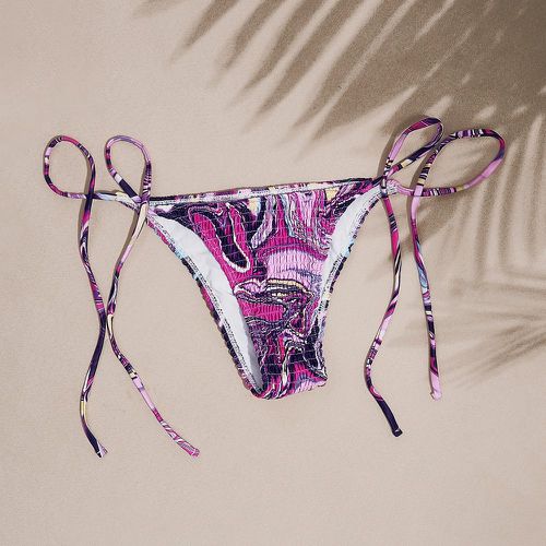 Bas de bikini aléatoire à imprimé froncé à nœud - SHEIN - Modalova