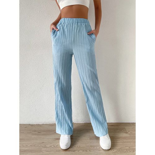 Pantalon droit texturé à poche - SHEIN - Modalova