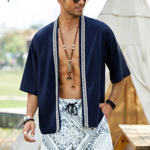 Homme Kimono à ruban géométrique - SHEIN - Modalova