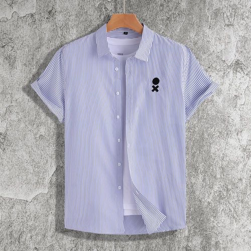 Chemise à rayures à broderie (sans t-shirt) - SHEIN - Modalova