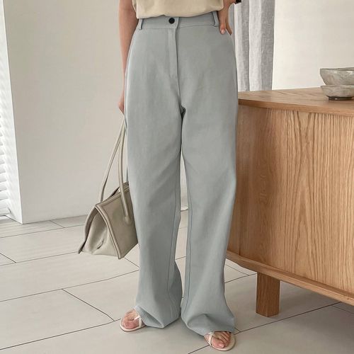 Pantalon ample unicolore zippé (sans ceinture) - SHEIN - Modalova
