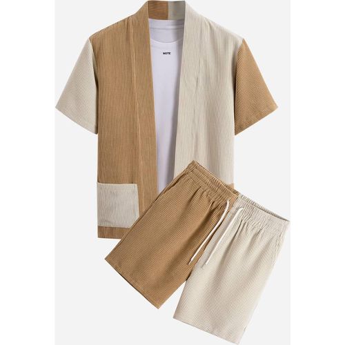 Bicolore Kimono & à cordon Short (sans t-shirt) - SHEIN - Modalova
