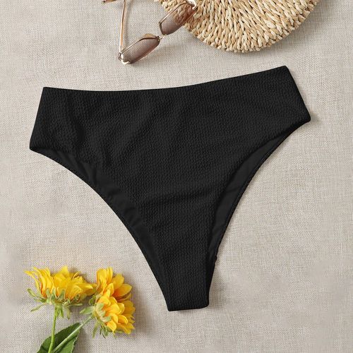 Bas de bikini texturé taille haute - SHEIN - Modalova