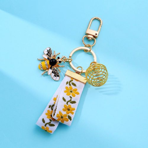 Porte-clés avec strass à breloque abeille et nid d'abeille - SHEIN - Modalova