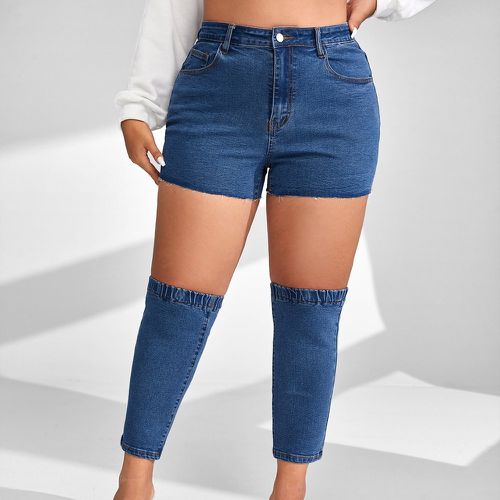 Short en jean taille haute avec Jambières - SHEIN - Modalova