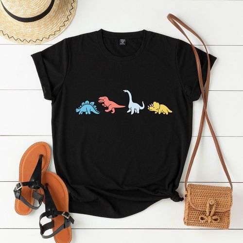 T-shirt avec imprimé dinosaure cartoon - SHEIN - Modalova