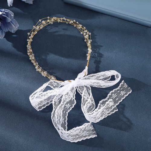Bandeau pour cheveux à imprimé floral en dentelle de mariée - SHEIN - Modalova