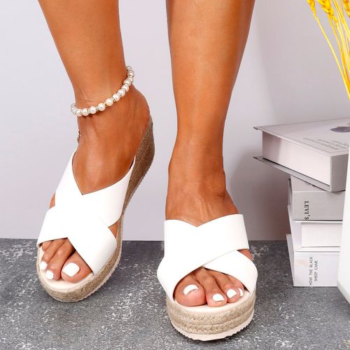 Sandales compensées minimaliste croisé espadrilles - SHEIN - Modalova