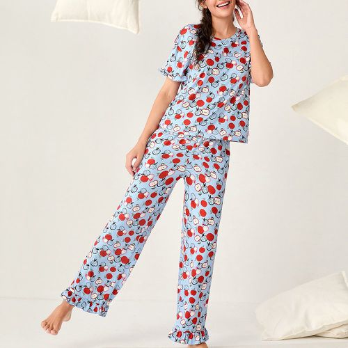 Ensemble de pyjama à imprimé fruit à manches évasées - SHEIN - Modalova