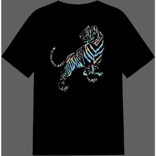 T-shirt réfléchissant à imprimé tigre - SHEIN - Modalova