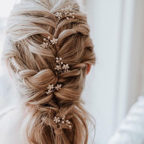 Pièces Épingle à cheveux à strass à fleur de mariée - SHEIN - Modalova
